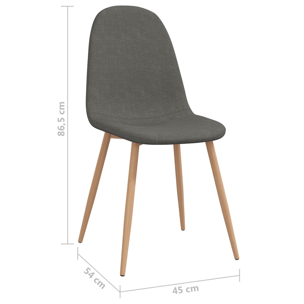 Esszimmerstühle 4 Stk. Dunkelgrau Stoff