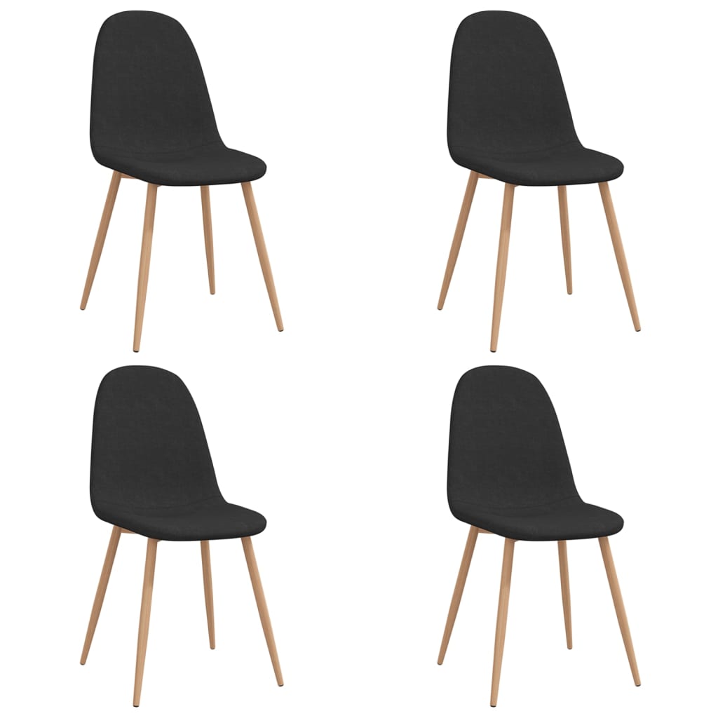 Esszimmerstühle 4 Stk. Schwarz Stoff