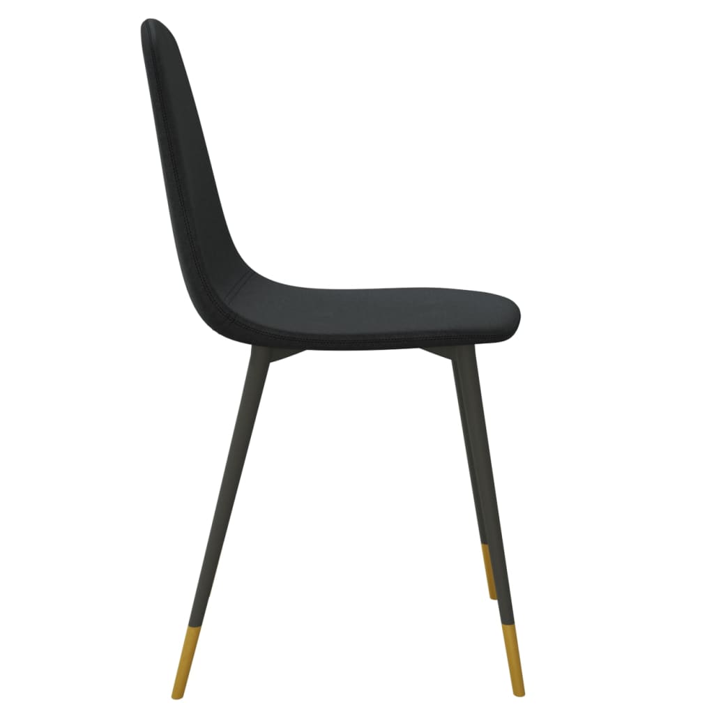 Esszimmerstühle 2 Stk. Schwarz Stoff