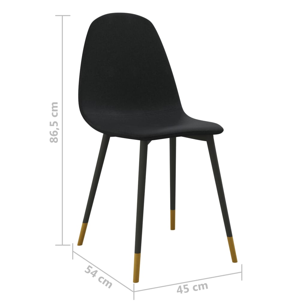 Esszimmerstühle 2 Stk. Schwarz Stoff