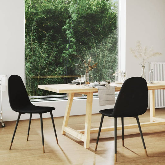 Esszimmerstühle 2 Stk. Schwarz Stoff