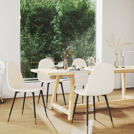 Esszimmerstühle 4 Stk. Creme Stoff