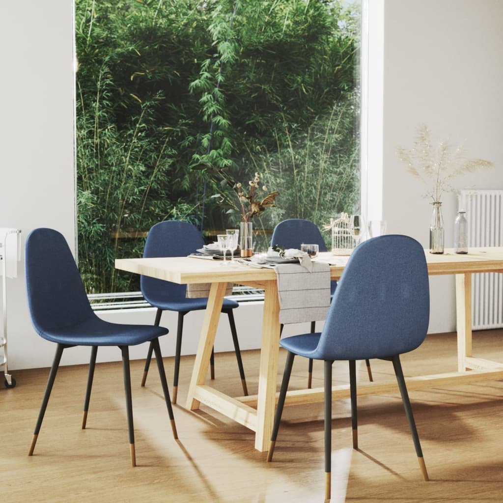 Esszimmerstühle 4 Stk. Blau Stoff