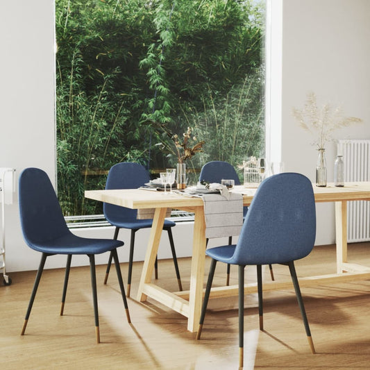 Esszimmerstühle 4 Stk. Blau Stoff