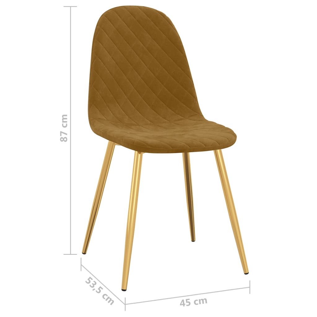Esszimmerstühle 4 Stk. Braun Samt