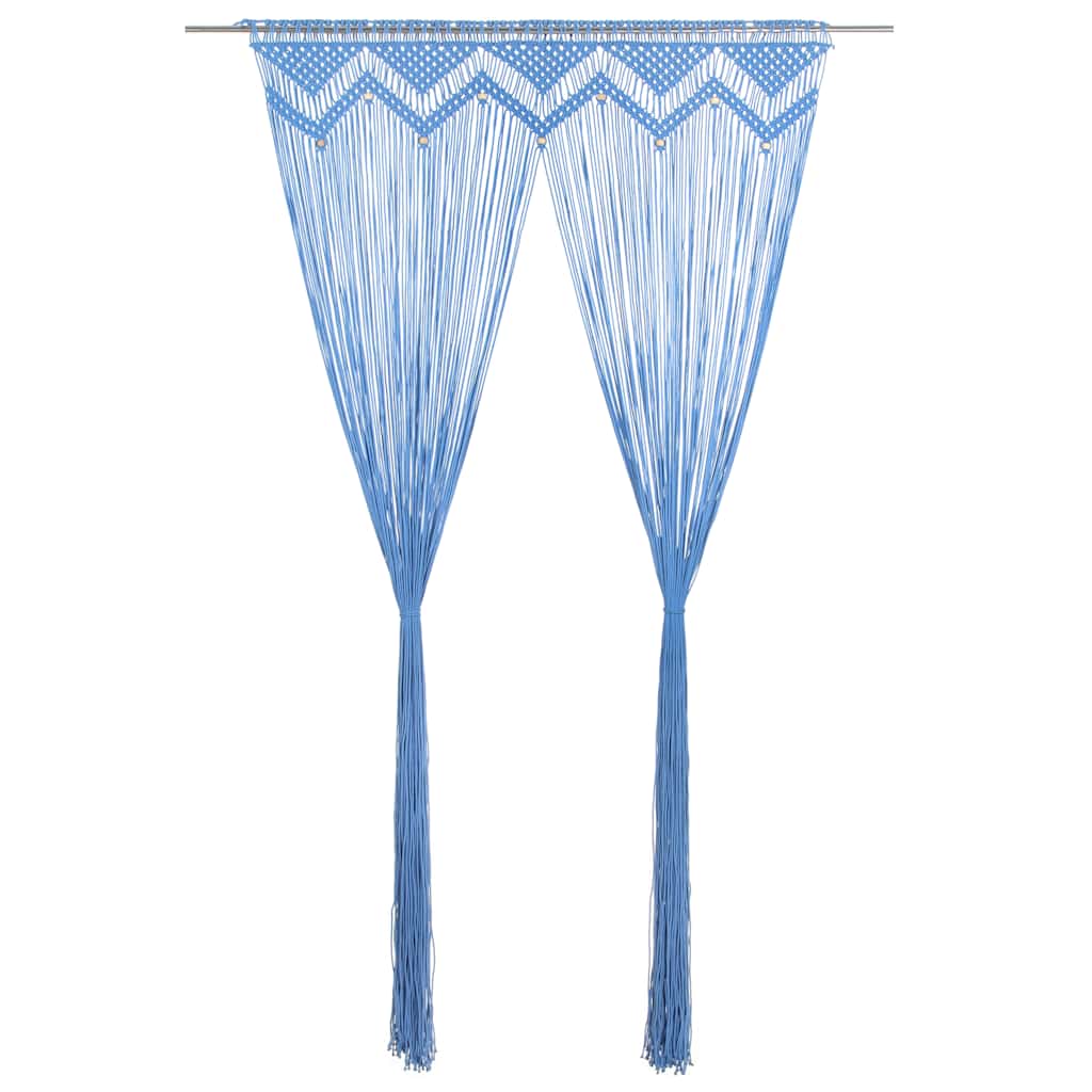 Makramee Vorhang Blau 140x240 cm Baumwolle