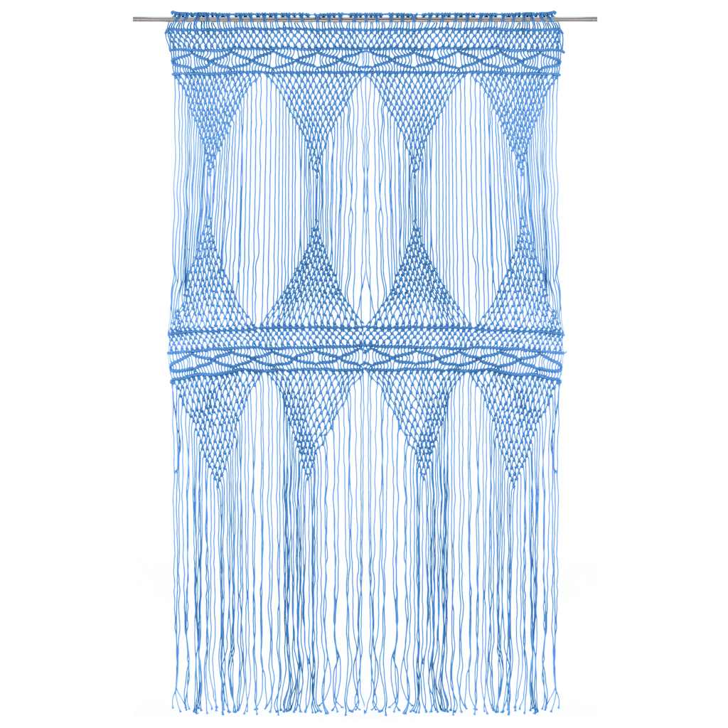 Makramee Vorhang Blau 140x240 cm Baumwolle