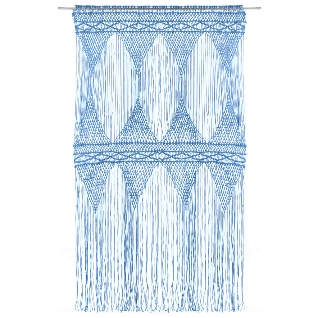Makramee Vorhang Blau 140x240 cm Baumwolle