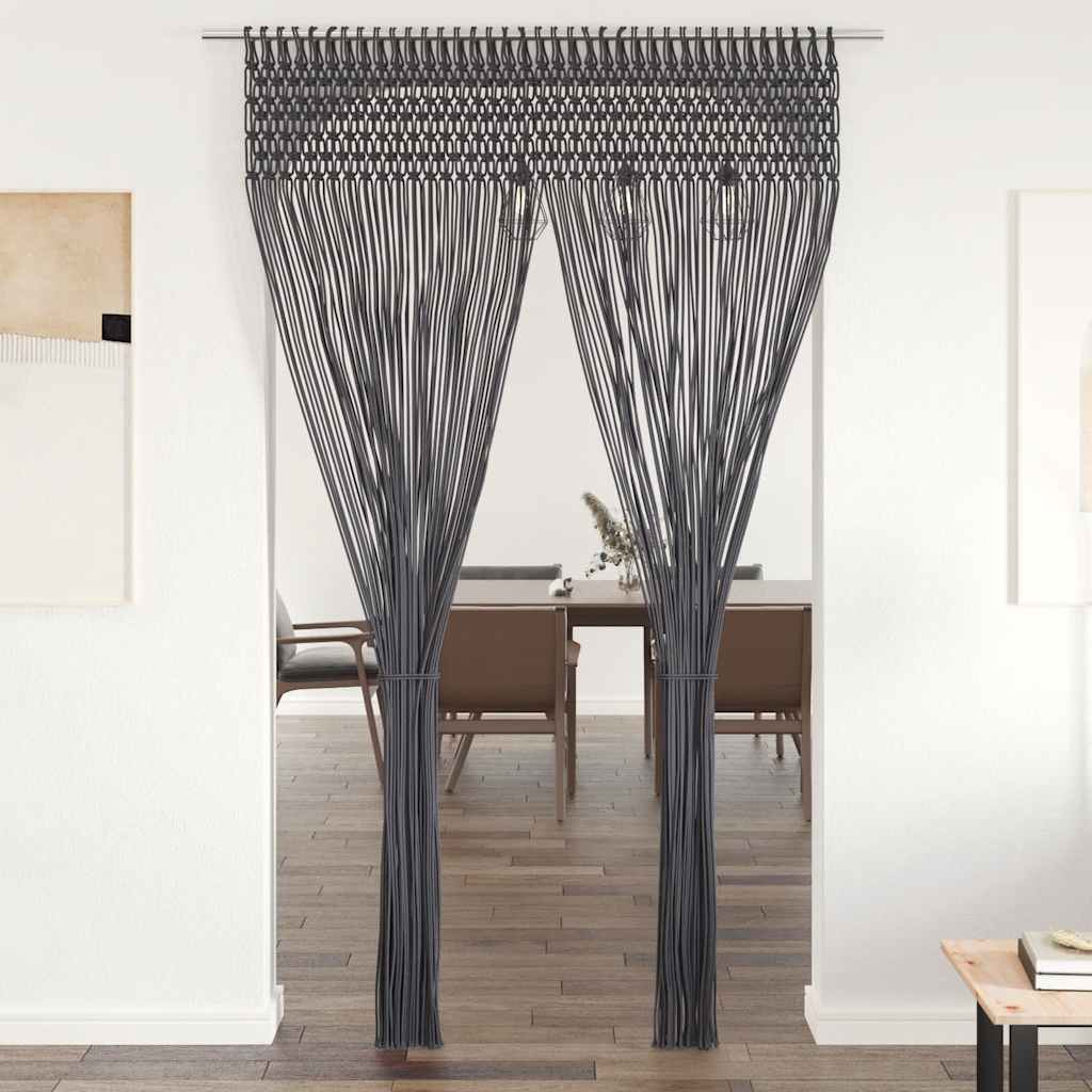 Makramee Vorhang Anthrazit 140x240 cm Baumwolle