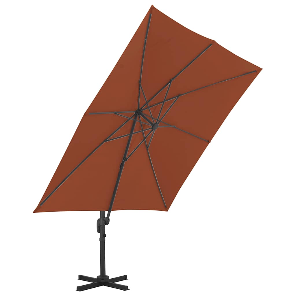 Ampelschirm mit Aluminiummast Terrakotta 400 x 300 cm