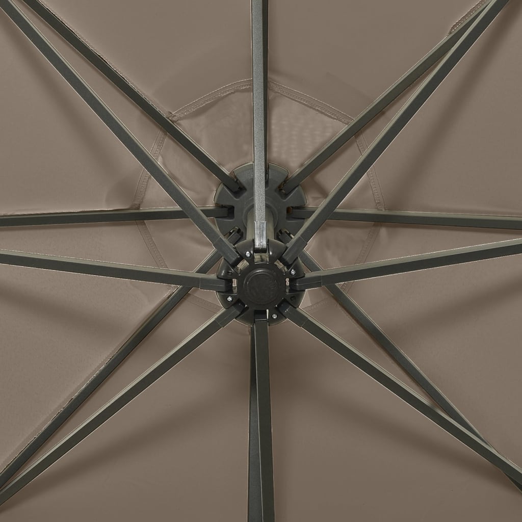 Ampelschirm mit LED-Beleuchtung 300 cm Taupe