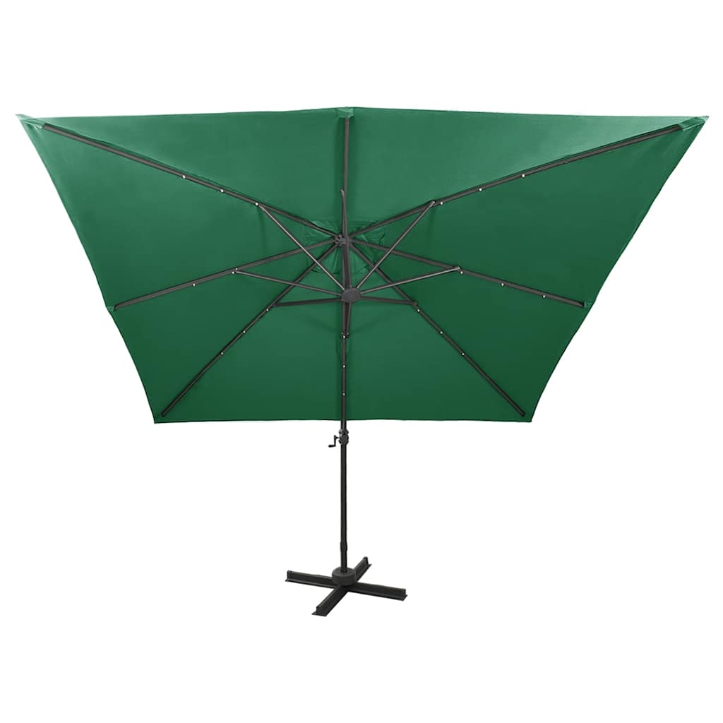 Ampelschirm mit LED-Beleuchtung 300 cm Grün