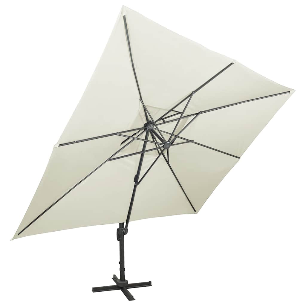 Ampelschirm mit Doppeldach Sand 400 x 300 cm