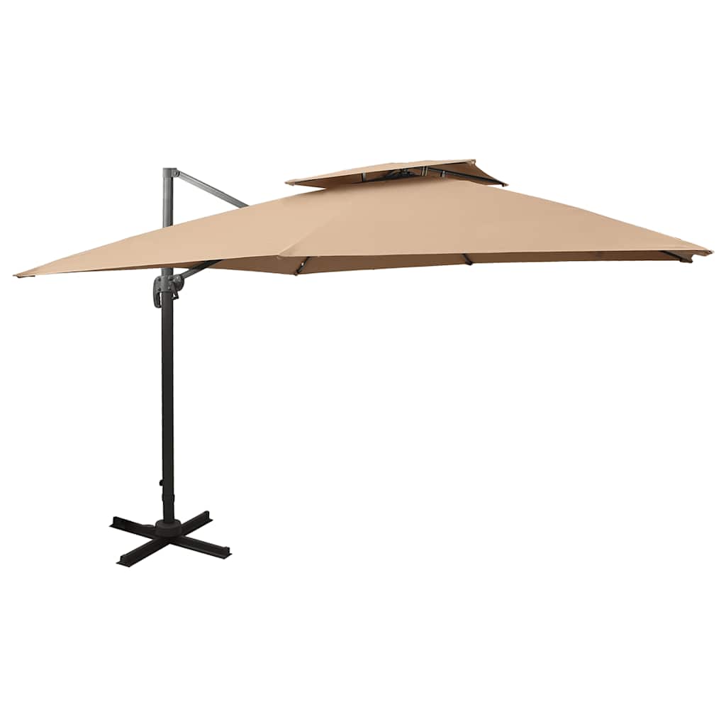 Ampelschirm mit Doppeldach 300 x 300 cm Taupe