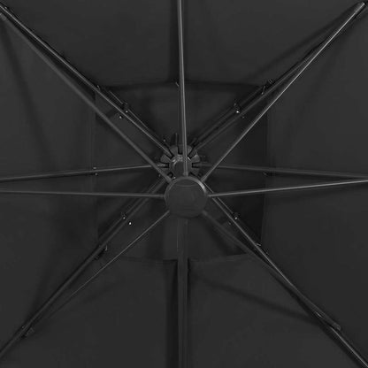 Ampelschirm mit Lüftung 300x300 cm Schwarz