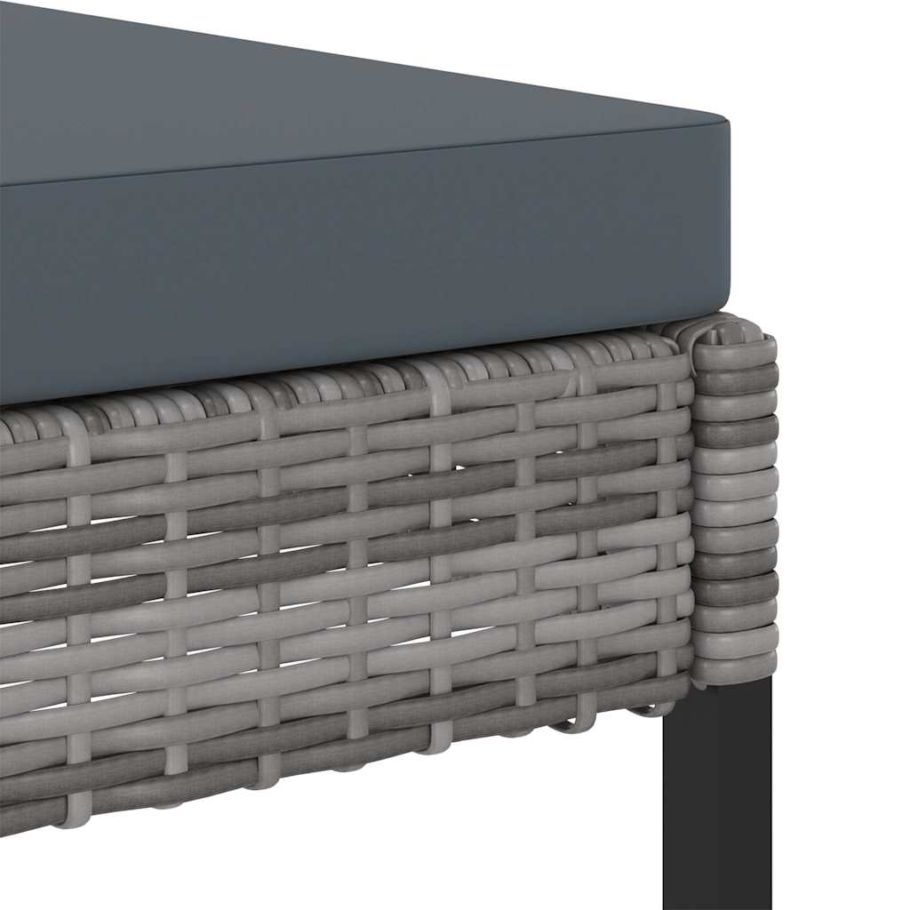 9-tlg. Garten-Essgruppe mit Kissen Poly Rattan Grau