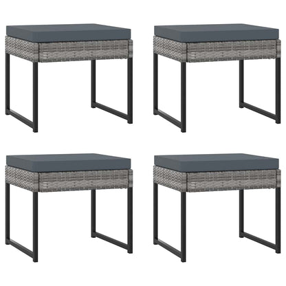 9-tlg. Garten-Essgruppe mit Kissen Poly Rattan Grau