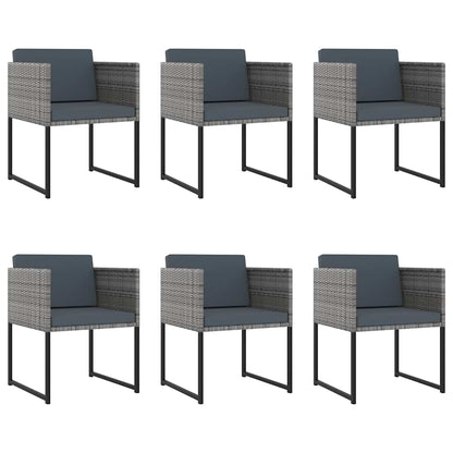 11-tlg. Garten-Essgruppe mit Kissen Poly Rattan Grau