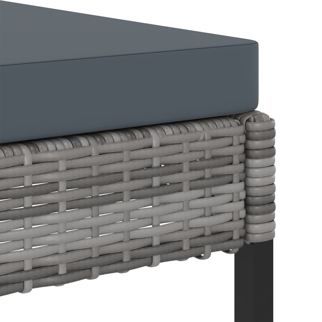11-tlg. Garten-Essgruppe mit Kissen Poly Rattan Grau