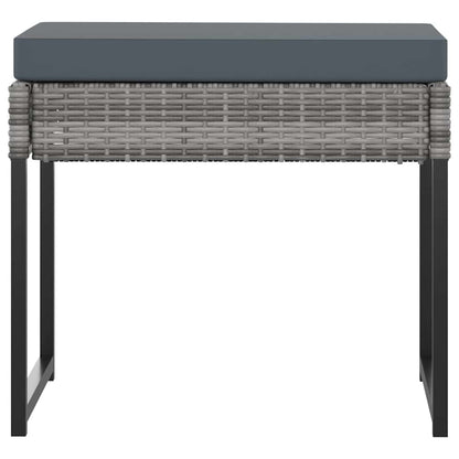 11-tlg. Garten-Essgruppe mit Kissen Poly Rattan Grau