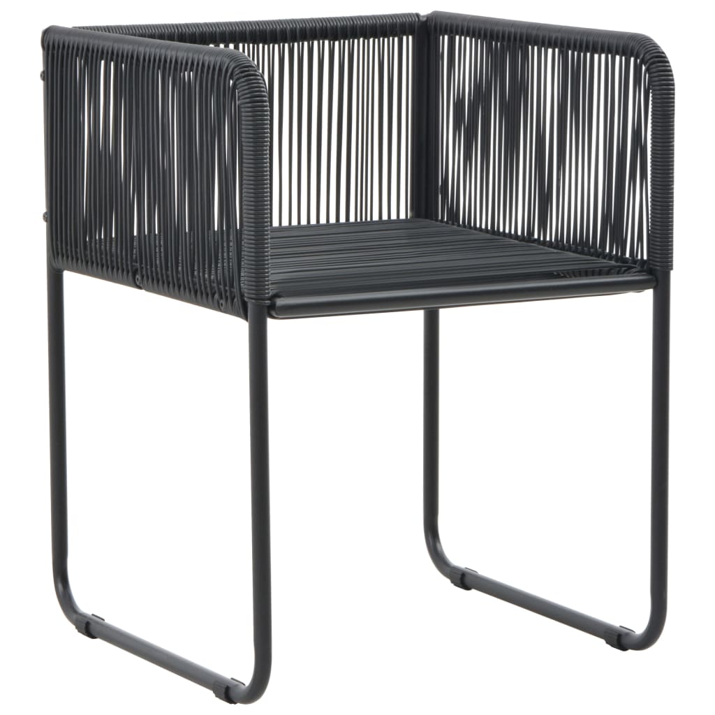 Gartenstühle 4 Stk. mit Kissen Poly Rattan Schwarz
