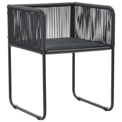 Gartenstühle 6 Stk. mit Kissen Poly Rattan Schwarz