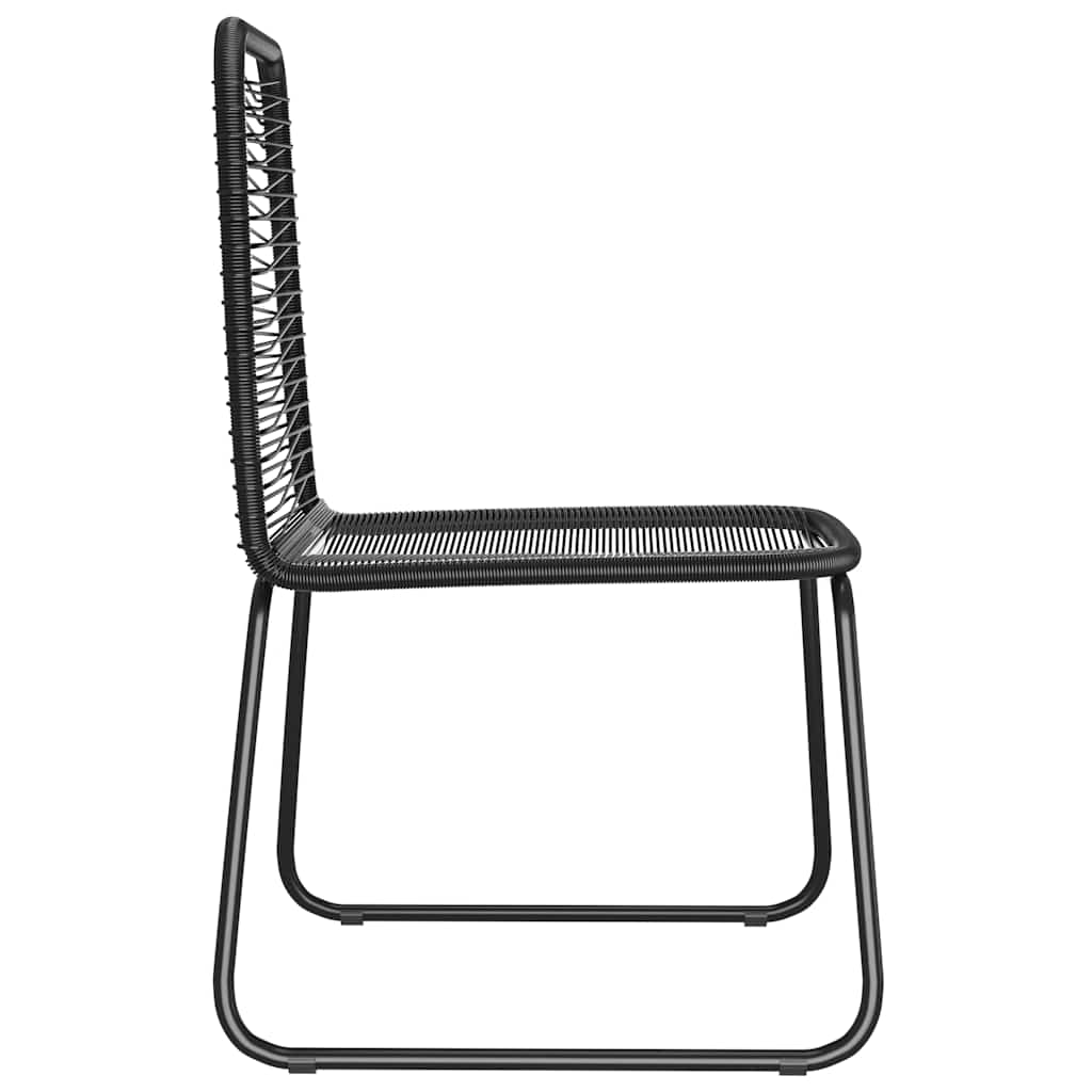 Gartenstühle 4 Stk. Poly Rattan Schwarz