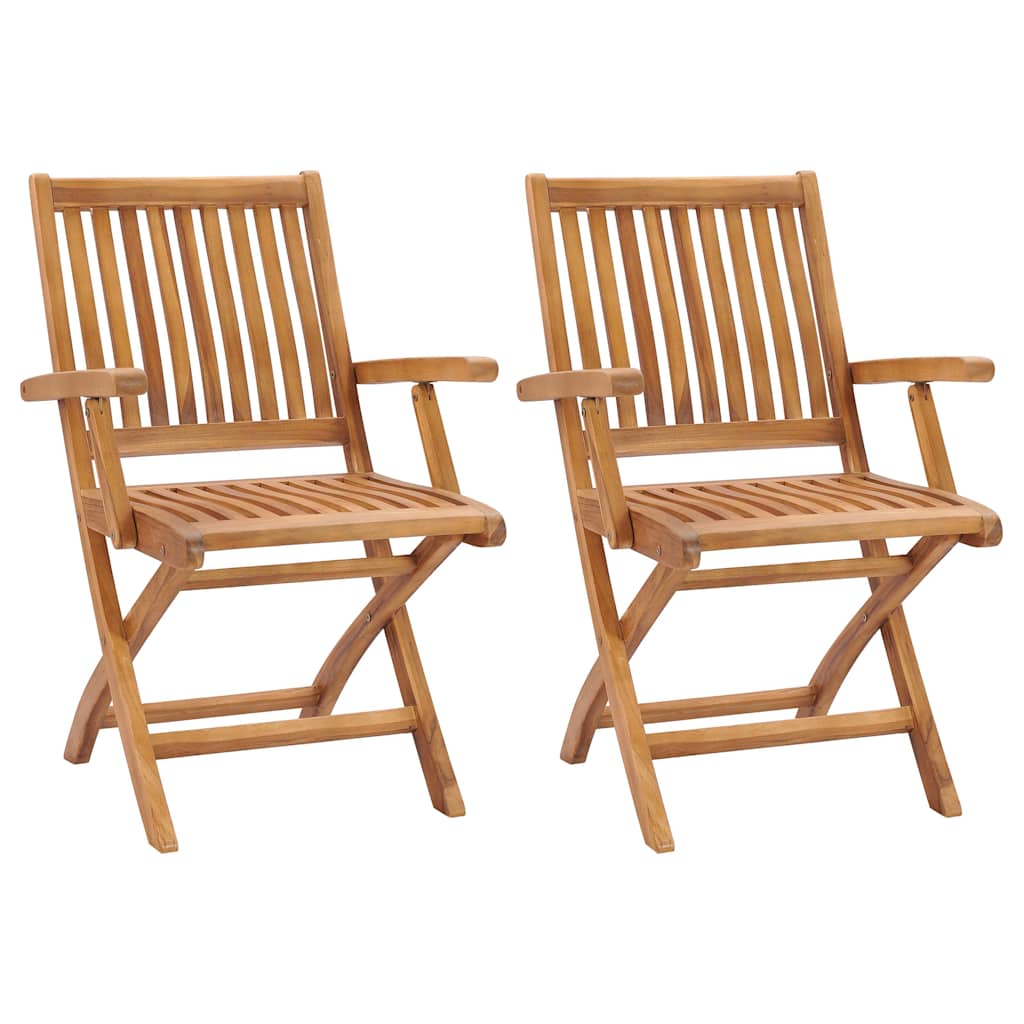 Klappstühle, 2 Stück, Massivholz Teakholz