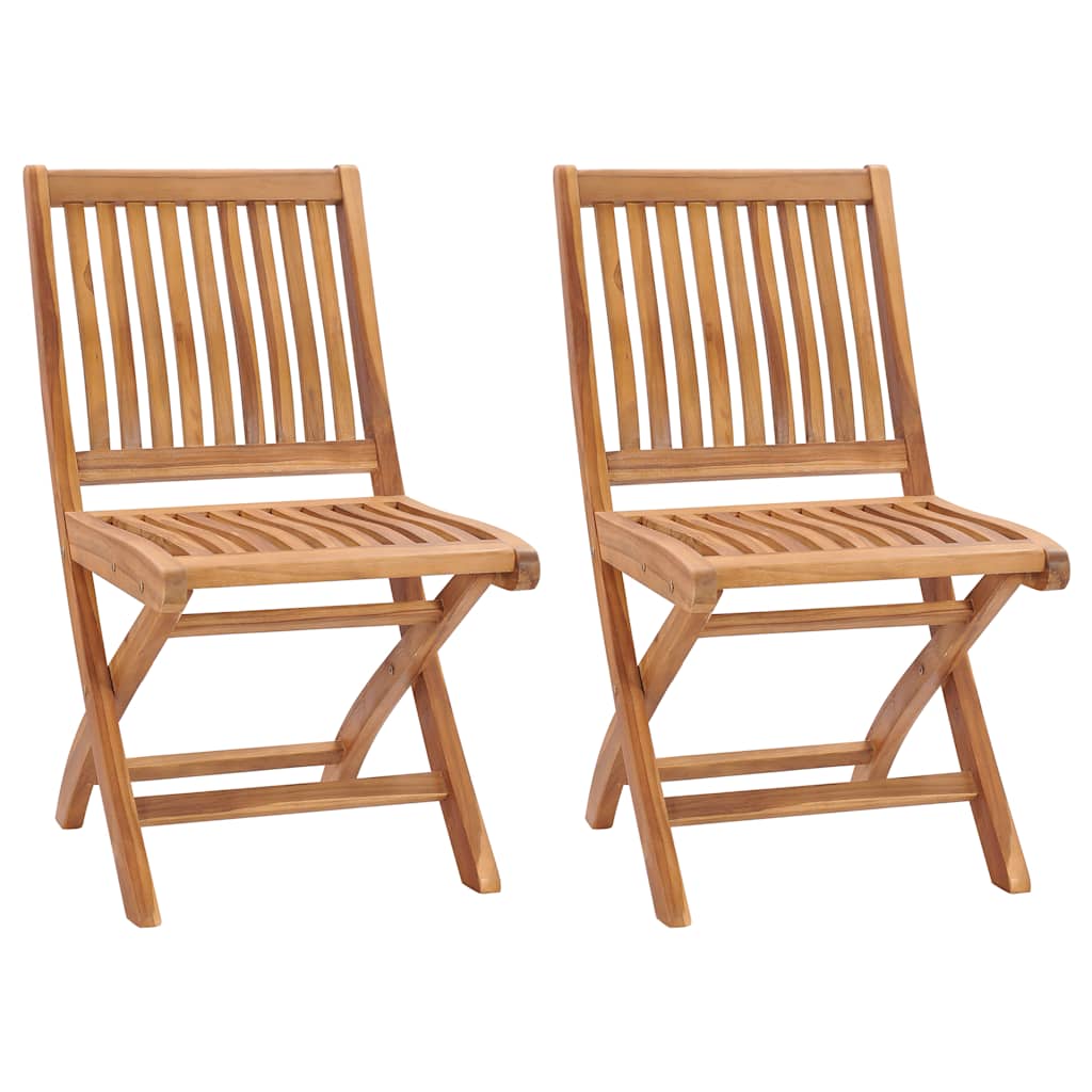 Klappstühle, 2 Stück, Massivholz Teakholz