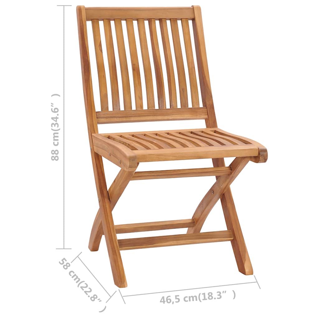 Klappstühle, 2 Stück, Massivholz Teakholz
