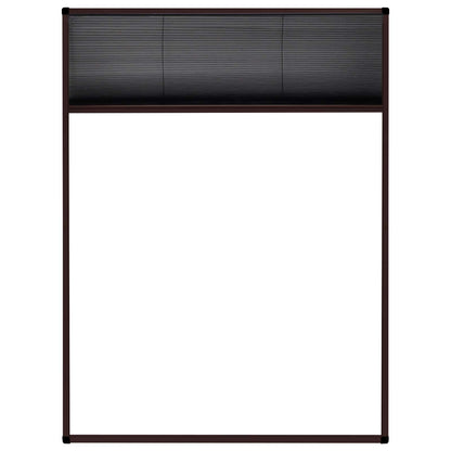 Insektenschutz-Plissee für Fenster Aluminium Braun 60x80 cm