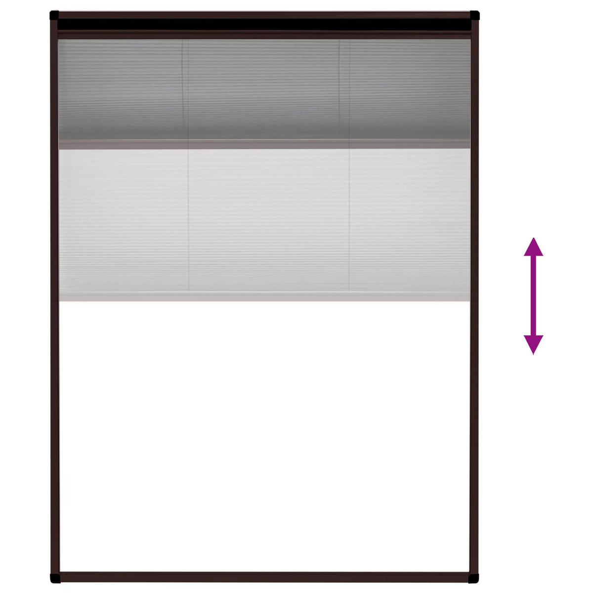 Insektenschutz-Plissee für Fenster Aluminium Braun 60x80 cm