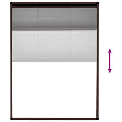 Insektenschutz-Plissee für Fenster Aluminium Braun 60x80 cm