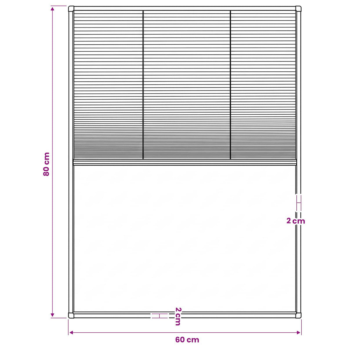 Insektenschutz-Plissee für Fenster Aluminium Braun 60x80 cm