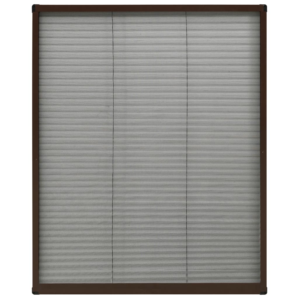 Insektenschutz-Plissee für Fenster Aluminium Braun 80x100 cm