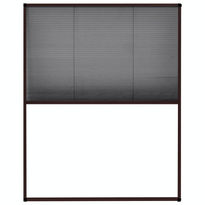 Insektenschutz-Plissee für Fenster Aluminium Braun 80x100 cm
