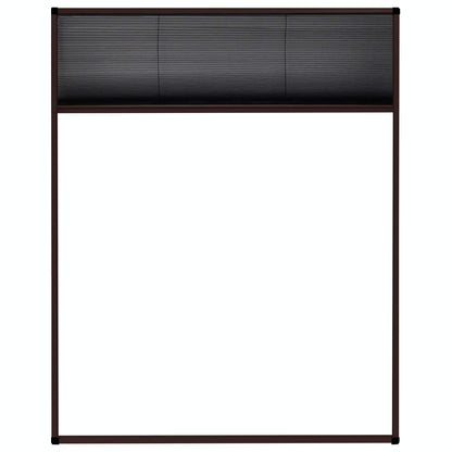 Insektenschutz-Plissee für Fenster Aluminium Braun 80x100 cm