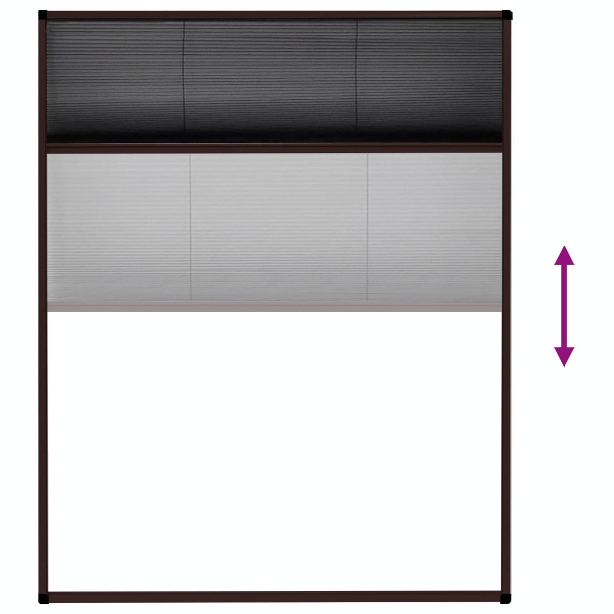 Insektenschutz-Plissee für Fenster Aluminium Braun 80x100 cm