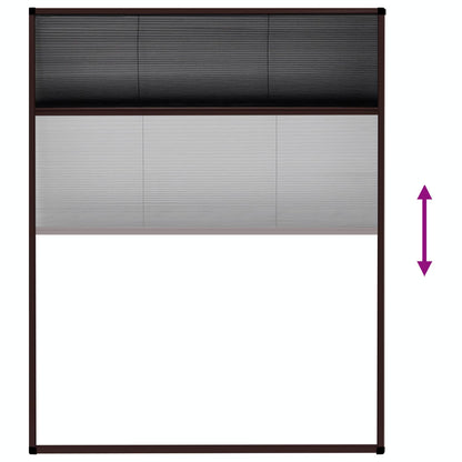 Insektenschutz-Plissee für Fenster Aluminium Braun 80x100 cm