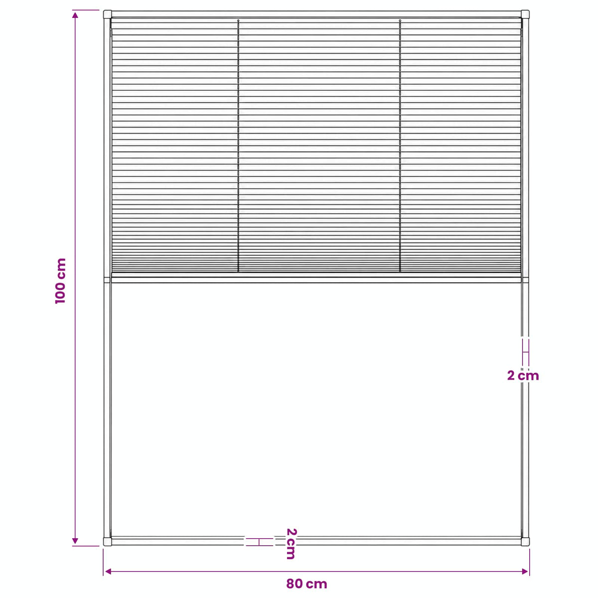 Insektenschutz-Plissee für Fenster Aluminium Braun 80x100 cm