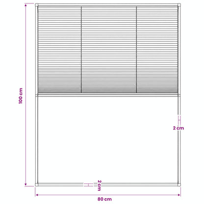 Insektenschutz-Plissee für Fenster Aluminium Braun 80x100 cm