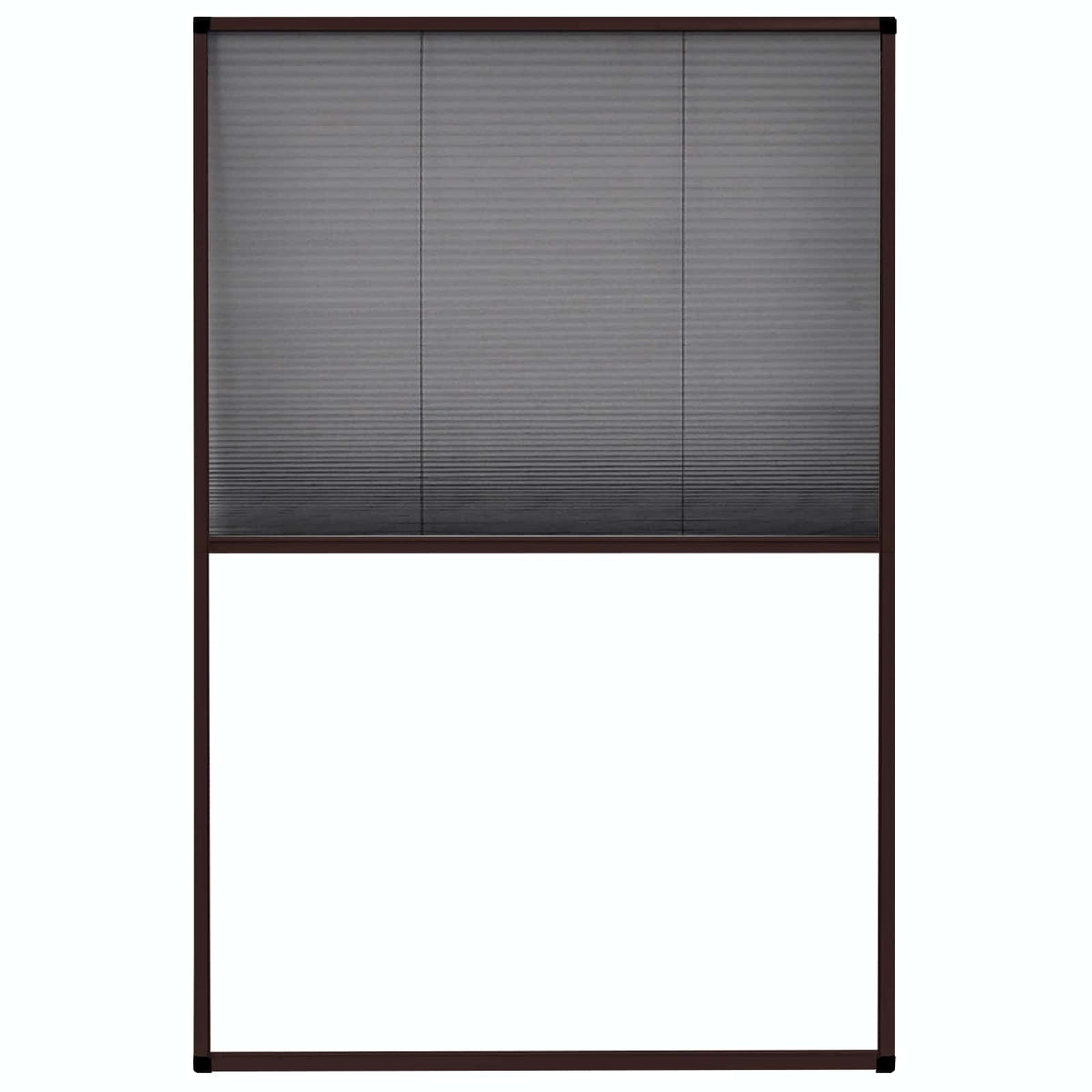 Insektenschutz-Plissee für Fenster Aluminium Braun 80x120 cm