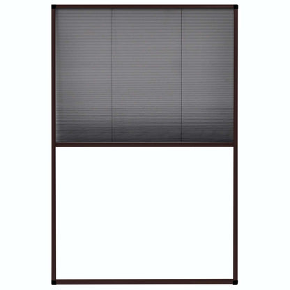 Insektenschutz-Plissee für Fenster Aluminium Braun 80x120 cm