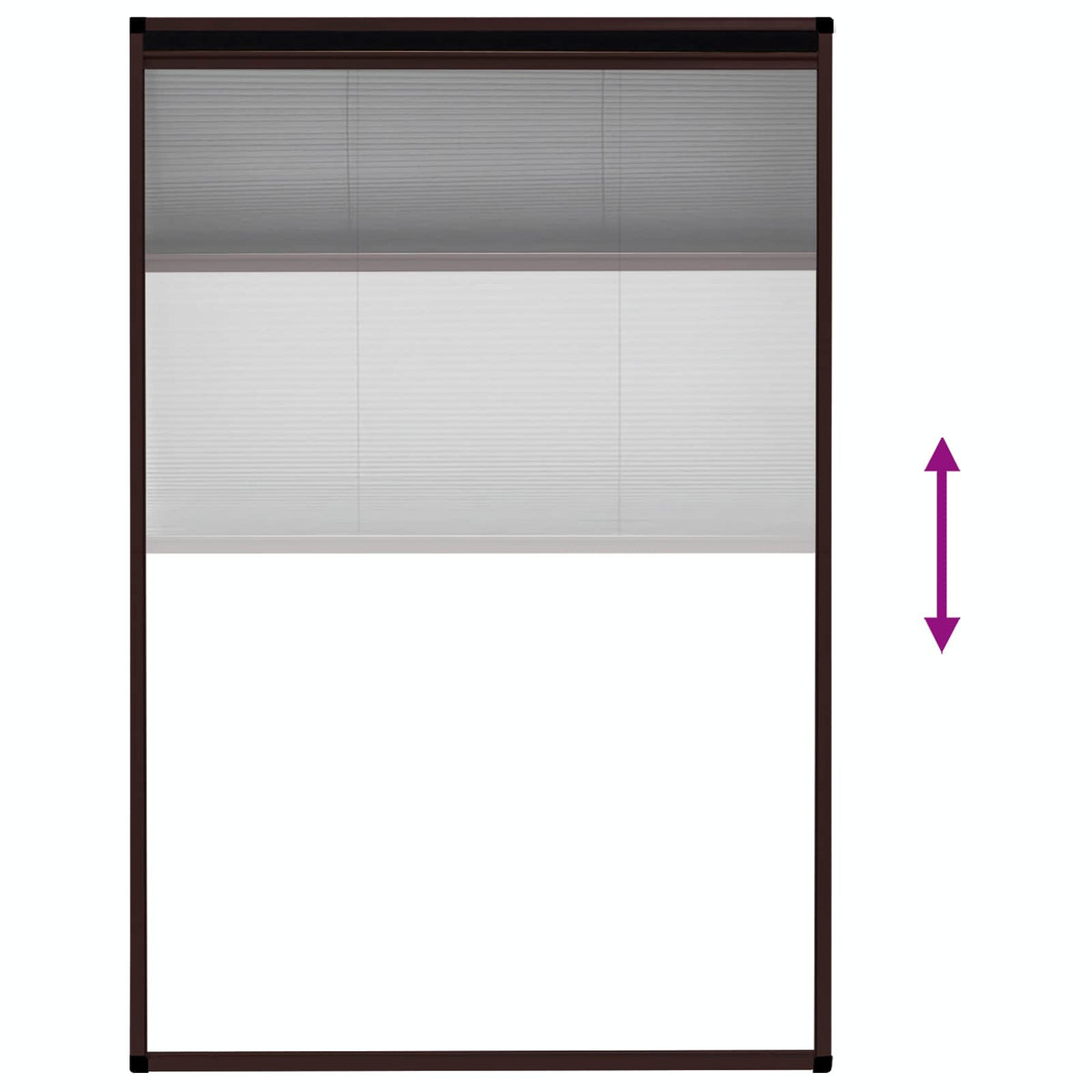 Insektenschutz-Plissee für Fenster Aluminium Braun 80x120 cm