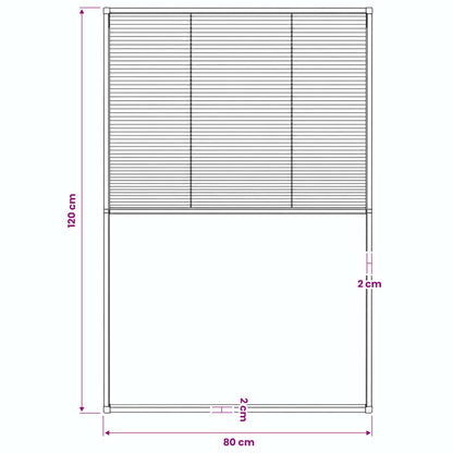 Insektenschutz-Plissee für Fenster Aluminium Braun 80x120 cm