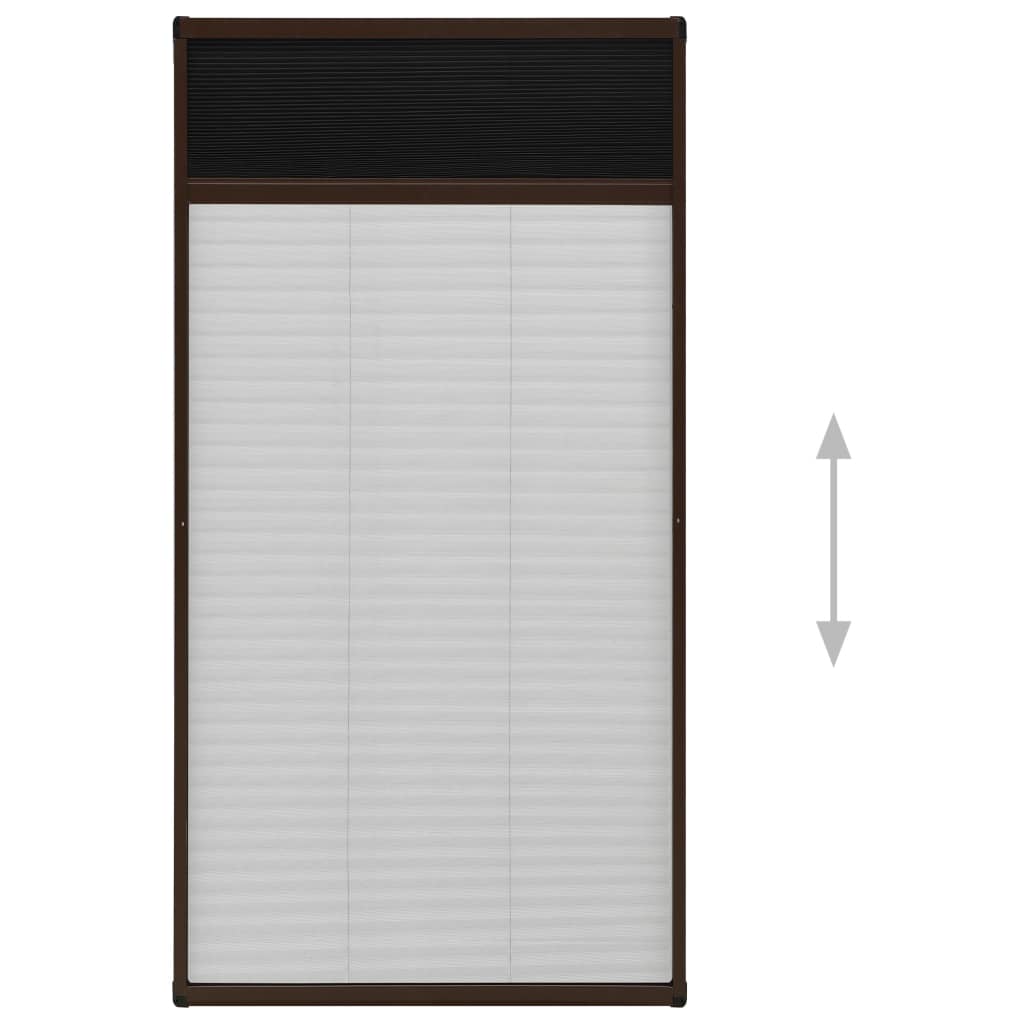Insektenschutz-Plissee für Fenster Aluminium Braun 80x160 cm