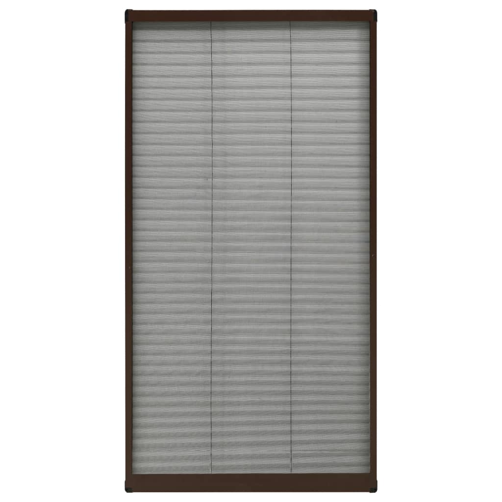 Insektenschutz-Plissee für Fenster Aluminium Braun 80x160 cm