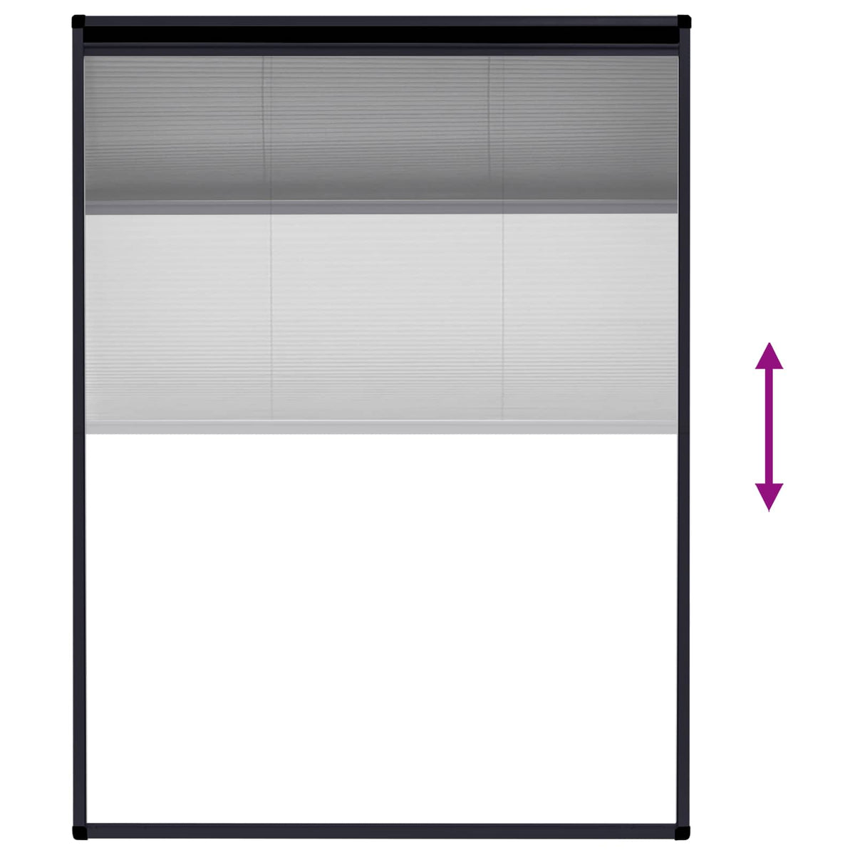 Insektenschutz-Plissee für Fenster Aluminium Anthrazit 60x80cm