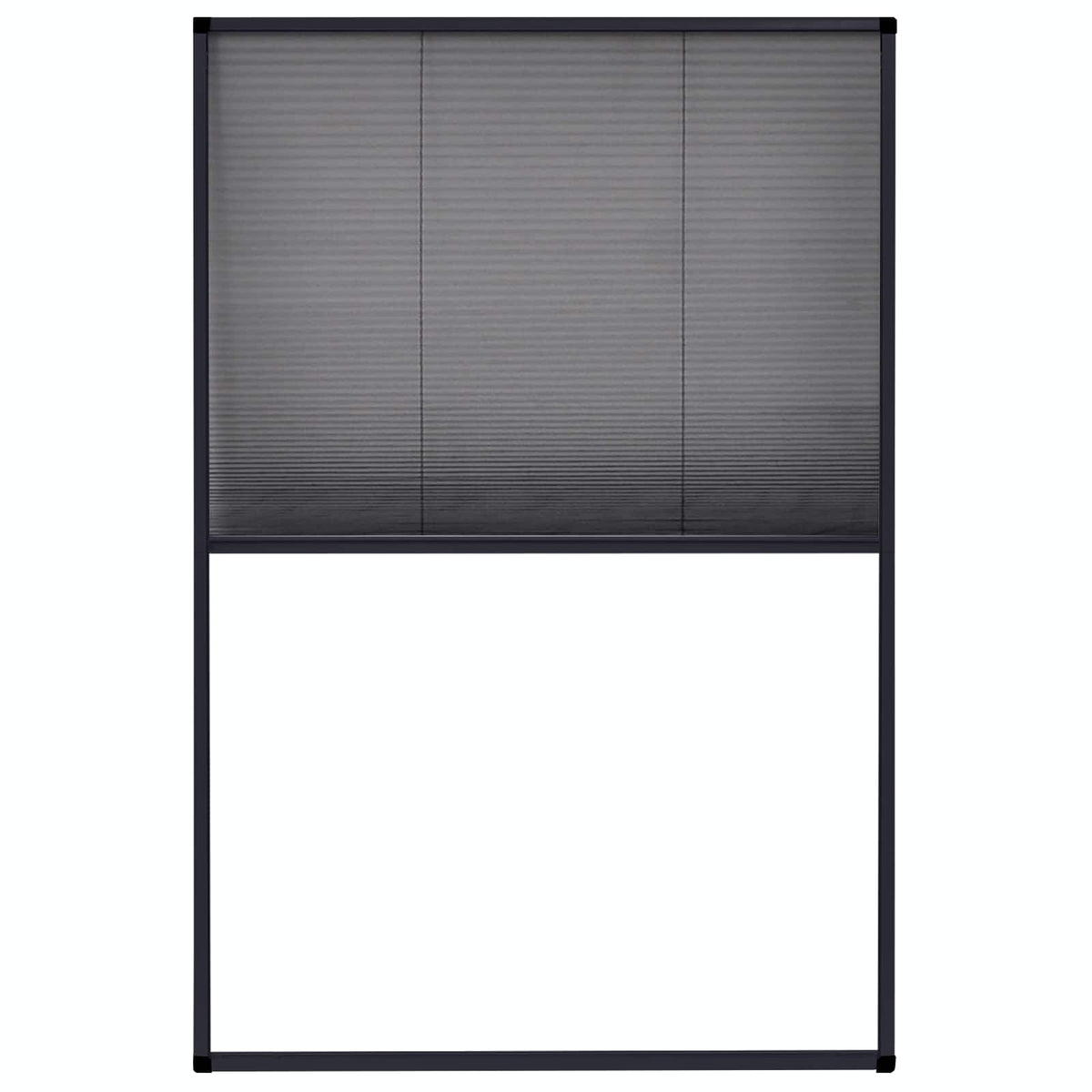 Insektenschutz-Plissee für Fenster Aluminium Anthrazit 80x120cm