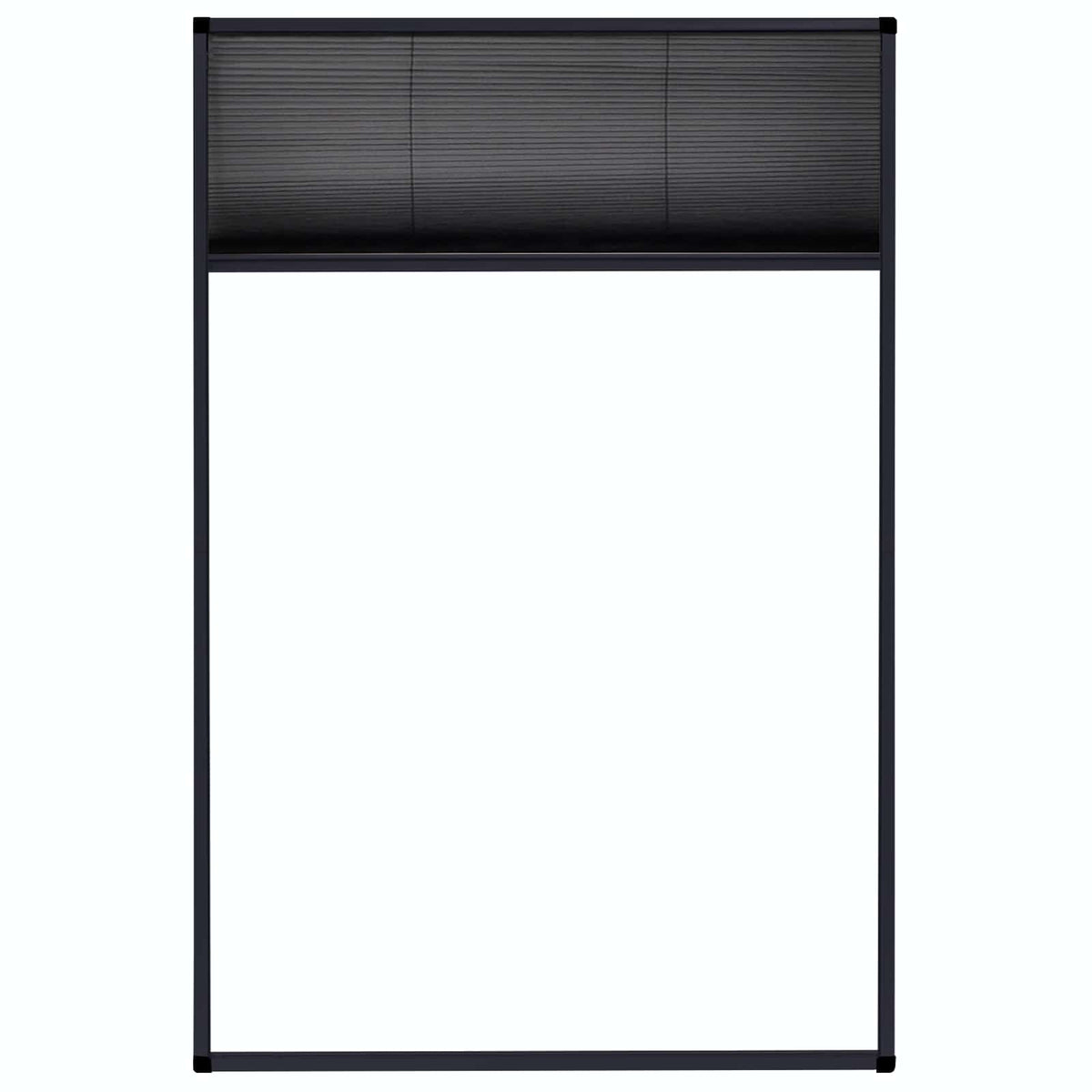 Insektenschutz-Plissee für Fenster Aluminium Anthrazit 80x120cm
